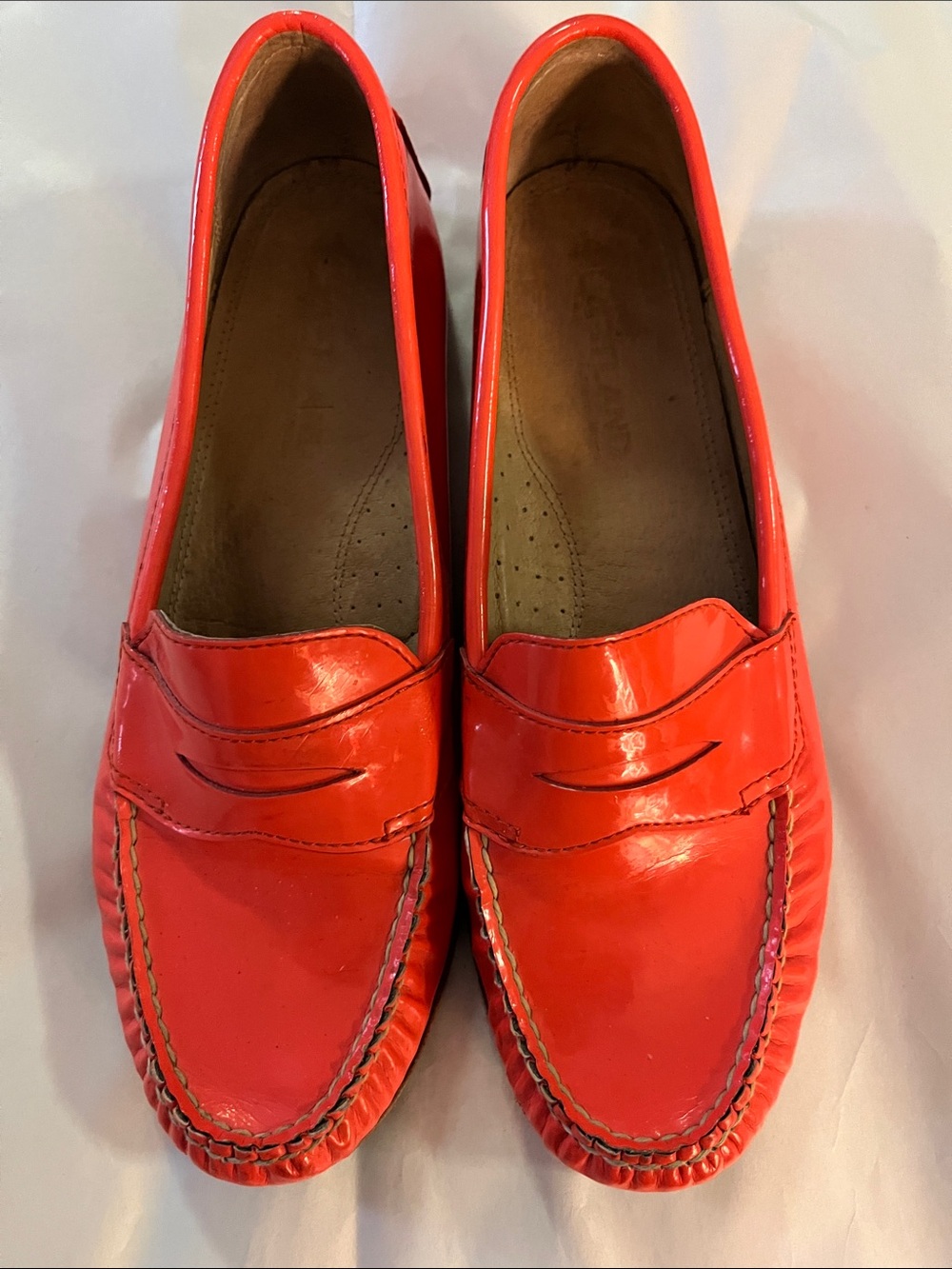 Eastland Women's Bright Red Patent Penny Loafers